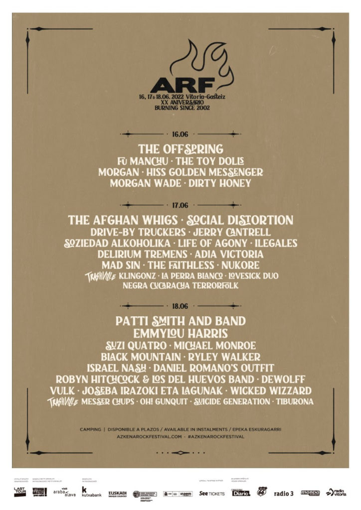 Cartel por días del Azkena Rock Festival 2022